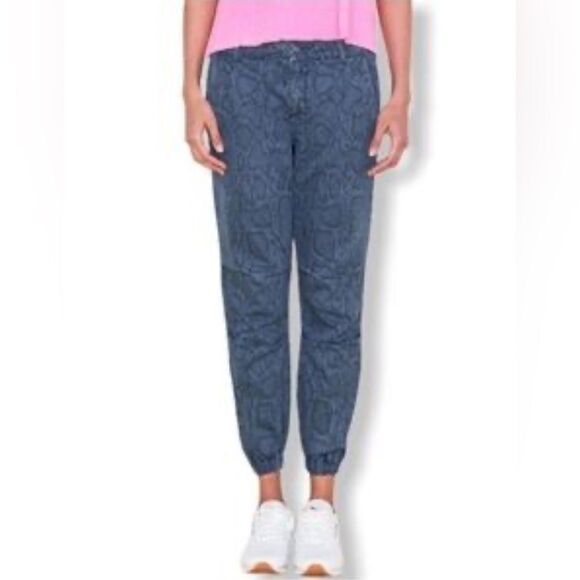 Anthropologie Sundry Python navy blue Joggers. 31 NWT - Picture 1 of 10